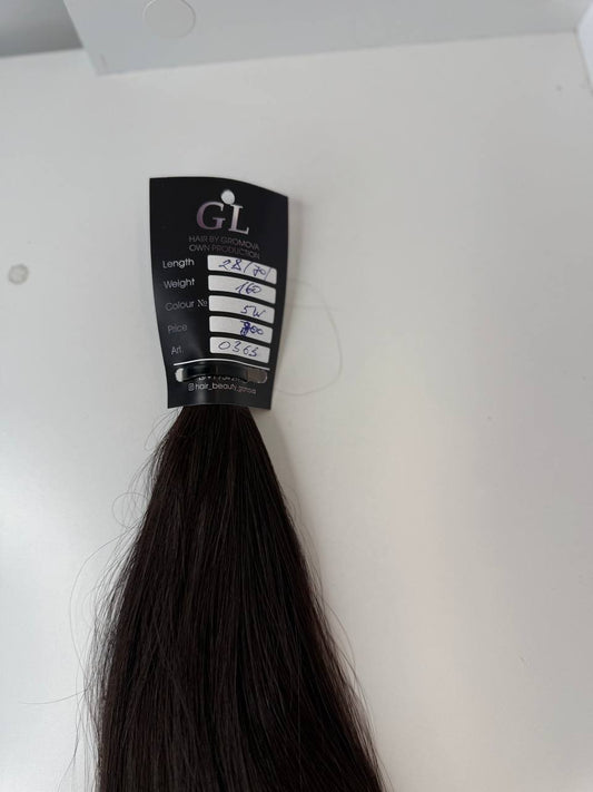 Dark brown hair | Length 28 inch | 70 cm | 160 gram