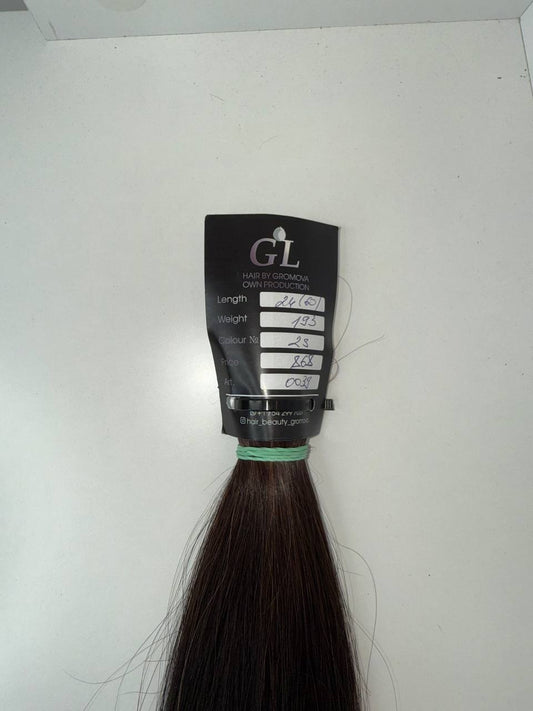 Dark brown hair | Length 24 inch | 60 cm  | 193 gram
